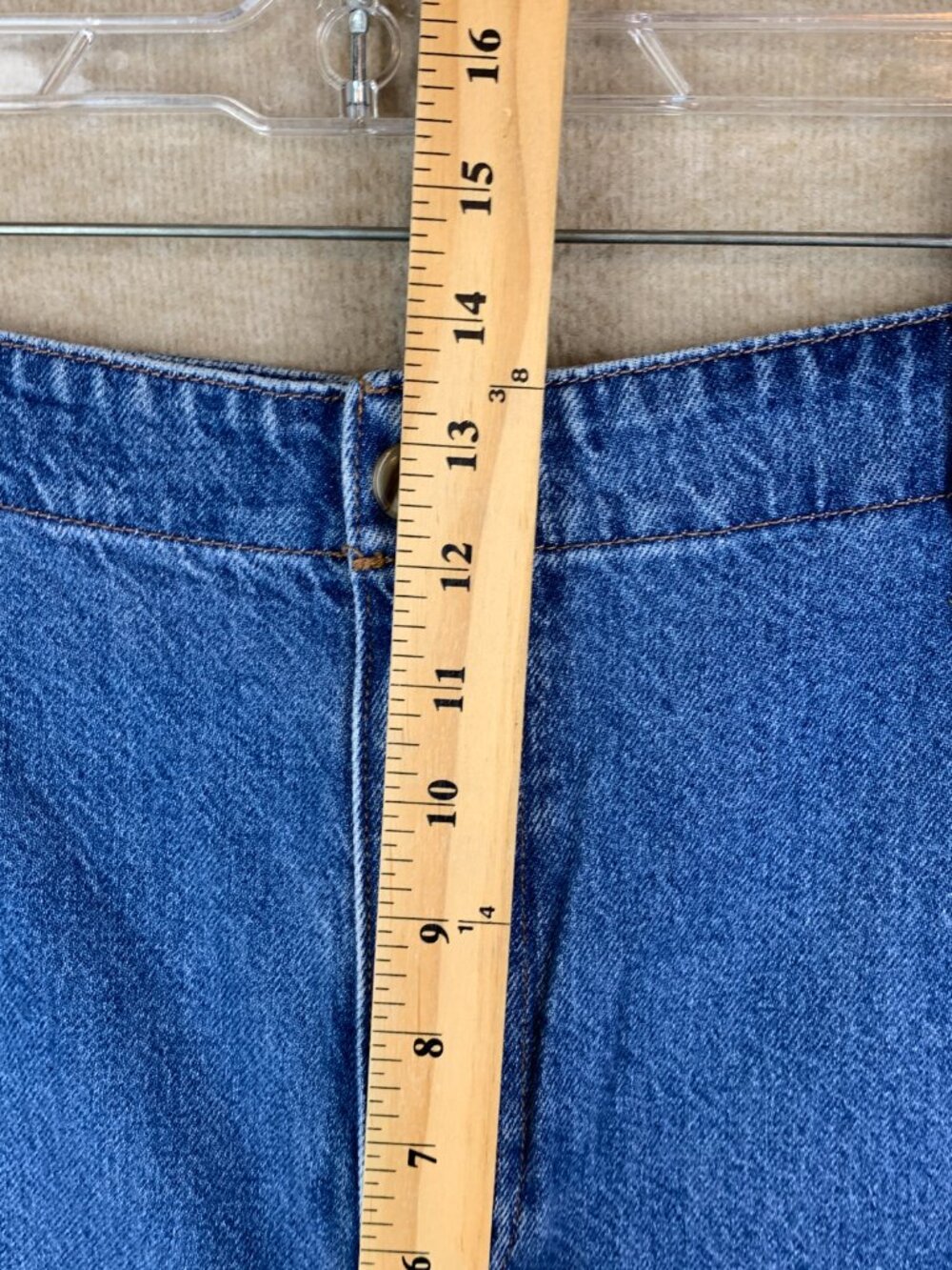 Madewell Wide Sweep Trousers Size 33 Blue Denim Wide Leg Flare 100% Cotton - Picture 4 of 12